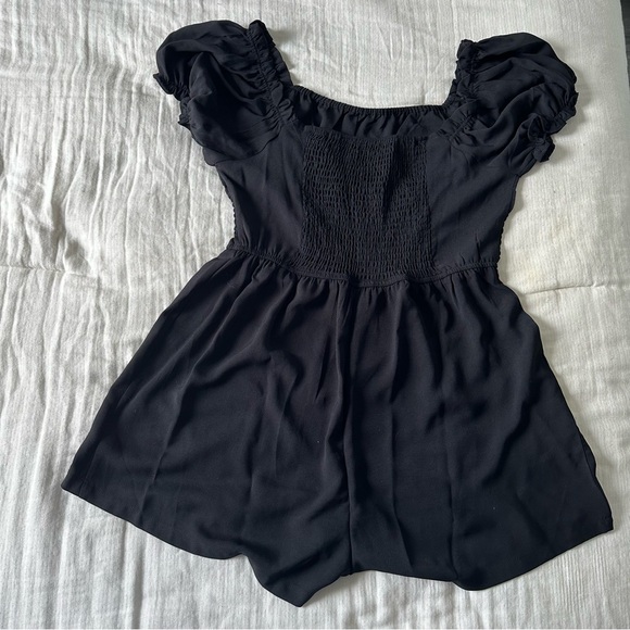 SOLD: Black Smocked Romper - Picture 3 of 3